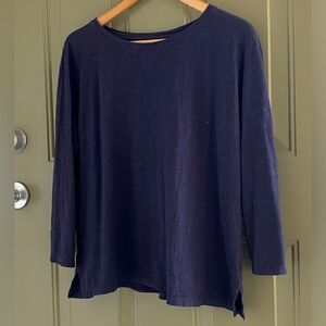 Eileen Fisher 3/4 Sleeve Linen Top.